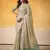 Women's beige tissue silk blend solid  saree with unstitched silk blend blouse piece