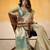 Women's beige tissue silk solid  saree with unstitched silk blouse piece
