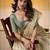 Women's beige tissue silk solid  saree with unstitched silk blouse piece