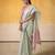 Women's mint tissue silk solid  saree with unstitched silk blouse piece