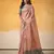 Women's peach tissue silk blend solid  saree with unstitched silk blend blouse piece
