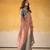 Women's peach tissue silk solid  saree with unstitched silk blouse piece