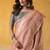 Women's peach tissue silk solid  saree with unstitched silk blouse piece