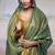 Women's green tissue silk solid  saree with unstitched silk blouse piece