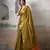 Women's gold tissue silk blend solid  saree with unstitched silk blend blouse piece