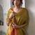 Women's gold tissue silk solid  saree with unstitched silk blouse piece