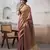 Women's mauve tissue silk blend solid  saree with unstitched silk blend blouse piece