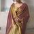 Women's mauve tissue silk solid  saree with unstitched silk blouse piece