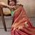 Women's peach tissue silk solid  saree with unstitched silk blouse piece