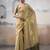 Women's beige tissue silk solid  saree with unstitched silk blouse piece