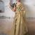Women's beige tissue silk solid  saree with unstitched silk blouse piece