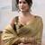 Women's beige tissue silk solid  saree with unstitched silk blouse piece