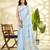 Women's blue linen silk woven  saree with unstitched silk blouse piece