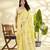 Women's yellow linen silk woven  saree with unstitched silk blouse piece