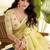 Women's yellow linen silk woven  saree with unstitched silk blouse piece