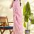 Women's pink linen silk woven  saree with unstitched silk blouse piece