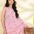 Women's pink linen silk woven  saree with unstitched silk blouse piece