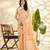 Women's orange linen silk woven  saree with unstitched silk blouse piece