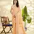 Women's orange linen silk blend woven  saree with unstitched silk blend blouse piece