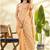 Women's orange linen silk woven  saree with unstitched silk blouse piece