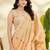 Women's orange linen silk woven  saree with unstitched silk blouse piece
