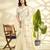 Women's cream linen silk woven  saree with unstitched silk blouse piece