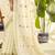 Women's cream linen silk woven  saree with unstitched silk blouse piece