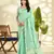 Women's turquoise linen silk blend woven  saree with unstitched silk blend blouse piece