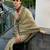 Women's khaki silk blend woven  saree with unstitched silk blouse piece