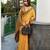 Women's mustard silk blend woven  saree with unstitched silk blouse piece