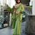 Women's green silk blend woven  saree with unstitched silk blouse piece