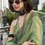 Women's green silk blend woven  saree with unstitched silk blouse piece
