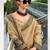 Women's beige silk blend woven  saree with unstitched silk blouse piece