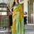 Women's neon soft silk blend zari woven  saree with unstitched silk blend blouse piece