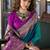 Women's dark green soft silk zari woven  saree with unstitched silk blouse piece