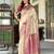 Women's beige soft silk zari woven  saree with unstitched silk blouse piece