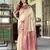 Women's beige soft silk blend zari woven  saree with unstitched silk blend blouse piece