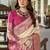 Women's beige soft silk zari woven  saree with unstitched silk blouse piece