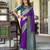 Women's purple soft silk zari woven  saree with unstitched silk blouse piece