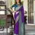 Women's purple soft silk blend zari woven  saree with unstitched silk blend blouse piece
