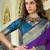 Women's purple soft silk zari woven  saree with unstitched silk blouse piece