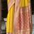 Women's yellow soft silk zari woven  saree with unstitched silk blouse piece