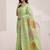 Women's pista soft linen jacquard saree with unstitched silk blouse piece