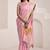 Women's pink soft linen jacquard saree with unstitched silk blouse piece
