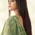 Women's green silk blend zari woven saree with unstitched silk blouse piece