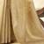 Women's beige silk blend zari woven saree with unstitched silk blouse piece