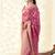 Women's rani silk blend zari woven saree with unstitched silk blouse piece