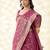 Women's rani silk blend zari woven saree with unstitched silk blouse piece