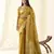 Women's mustard silk blend zari woven saree with unstitched silk blend blouse piece