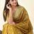 Women's mustard silk blend zari woven saree with unstitched silk blouse piece